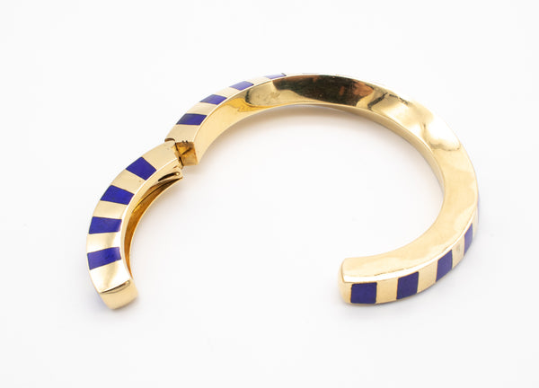 ANGELA CUMMINGS FOR TIFFANY & CO 18 KT GEOMETRIC CUFF WITH LAPIS LAZULI