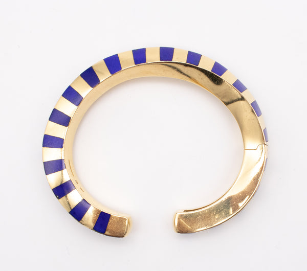 ANGELA CUMMINGS FOR TIFFANY & CO 18 KT GEOMETRIC CUFF WITH LAPIS LAZULI