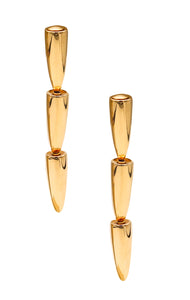 *Vhernier Milano Calla long drops Clips Earrings in 18 Kt Yellow Gold