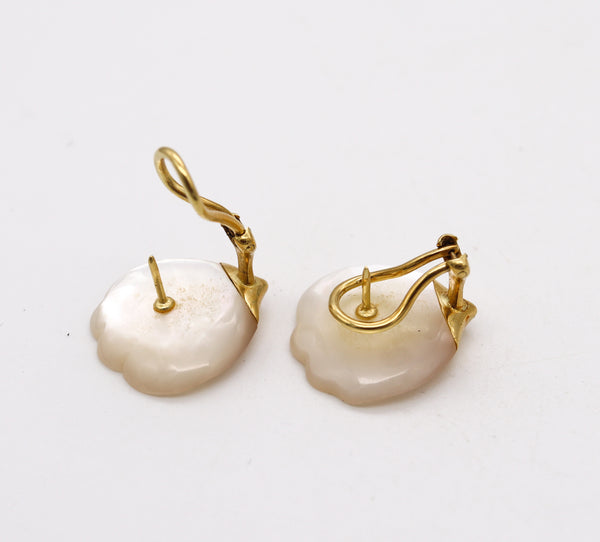 Tiffany Co. By Angela Cummings Petals Earrings In 18Kt Yellow Gold With White Nacre