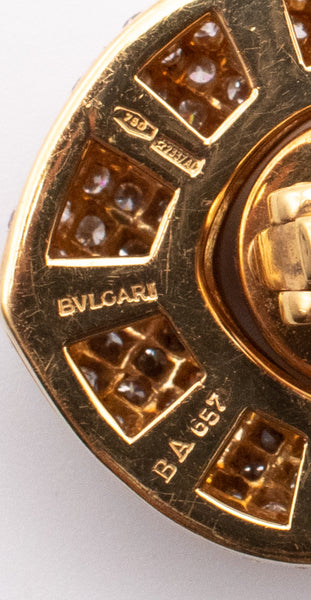 BVLGARI ROMA 18 KT GOLD DOPPIO EARRINGS WITH 4.86 Cts OF VS DIAMONDS