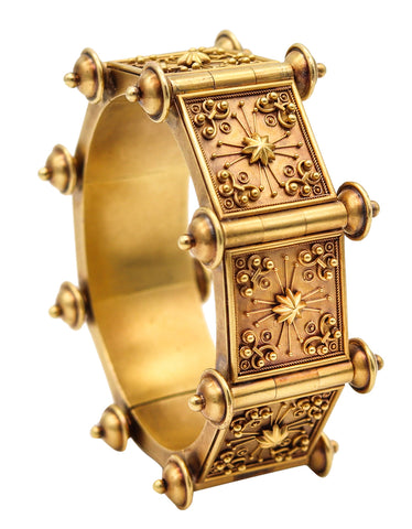 Castellani 1870 Italian Etruscan Revival Bracelet In Solid 19Kt Yellow Gold