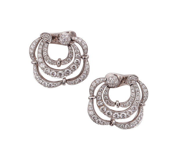 Bvlgari Roma Clips Earrings In 18Kt White Gold With 5.76 Cts In VS Diamonds