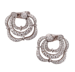 Bvlgari Roma Clips Earrings In 18Kt White Gold With 5.76 Cts In VS Diamonds