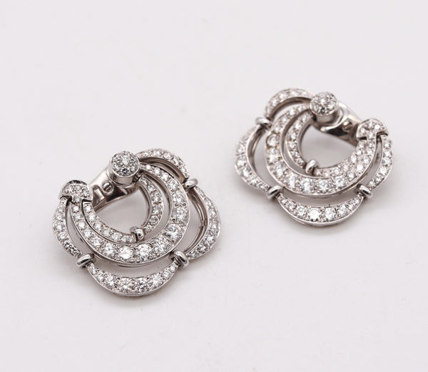 Bvlgari Roma Clips Earrings In 18Kt White Gold With 5.76 Cts In VS Diamonds