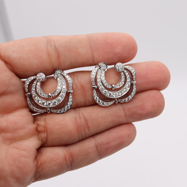 Bvlgari Roma Clips Earrings In 18Kt White Gold With 5.76 Cts In VS Diamonds