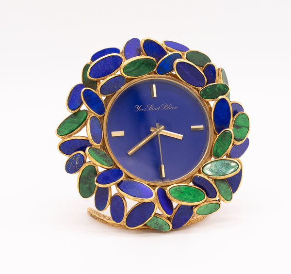 AGUSTIN JULIA-PLANA 1960'S PENDANT WATCH IN 18 KT GOLD WITH JADEITE AND LAPIS