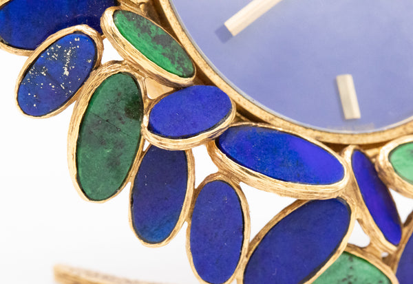 AGUSTIN JULIA-PLANA 1960'S PENDANT WATCH IN 18 KT GOLD WITH JADEITE AND LAPIS