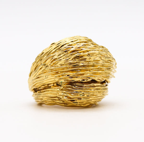 Van Cleef & Arpels Textured Bombe Cocktail Ring In Solid 18Kt Yellow Gold