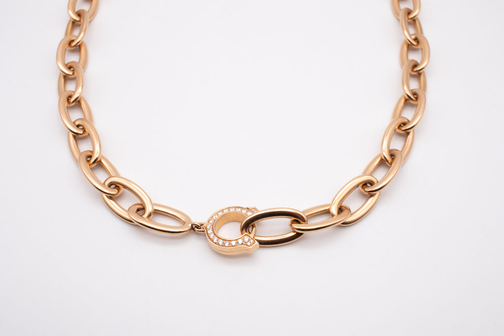 CARTIER PARIS 18 KT ROSE GOLD C DE CARTIER NECKLACE WITH VVS