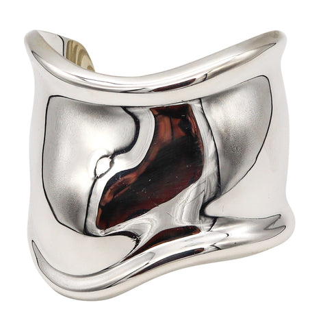 -Tiffany & Co By Elsa Peretti Rare Vintage Medium Right Bone Cuff In Sterling Silver
