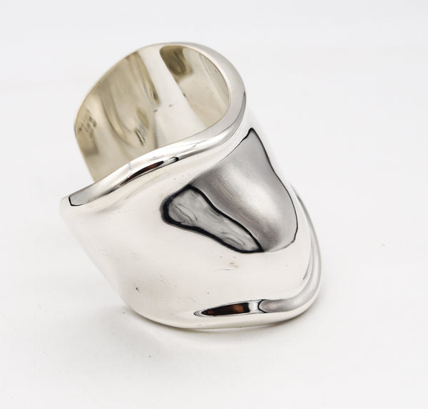 -Tiffany & Co By Elsa Peretti Rare Vintage Medium Right Bone Cuff In Sterling Silver