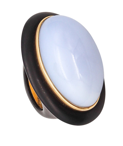 Tiffany Co 1982 Paloma Picasso Wood Cocktail Ring In 18Kt Gold And 85.63 Cts Lavender Jade