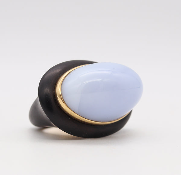 Tiffany Co 1982 Paloma Picasso Wood Cocktail Ring In 18Kt Gold And 85.63 Cts Lavender Jade