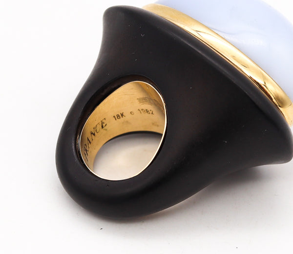 Tiffany Co 1982 Paloma Picasso Wood Cocktail Ring In 18Kt Gold And 85.63 Cts Lavender Jade