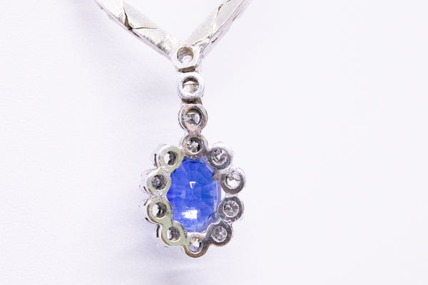 MODERN 18 KT NECKLACE WITH 2.23 CTS DIAMONDS & SAPPHIRE