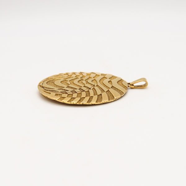 George L'Enfant 1970 For Rolex Watch Very Rare Op-Art Pendant In 18Kt Yellow Gold