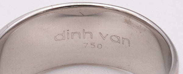 DINH VAN PARIS 18 KT OP-ART RING WITH DIAMONDS & LABRADORITE