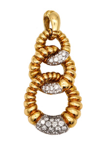 Kutchinsky 1970 London Pendant In 18Kt Gold And Platinum With 5.17 Ctw In Diamonds