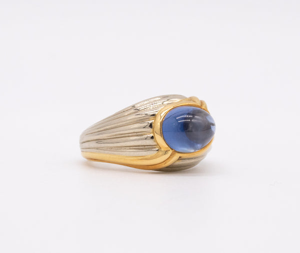*Bvlgari Roma Cocktail ring in two tones of 18 kt gold with a 4.35 cts Ceylon sapphire