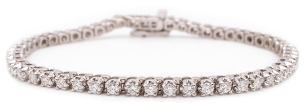 TENNIS BRACELET 14 KT WHITE GOLD MODERN LOOK WITH 2.70 Cts IN DIAMONDS