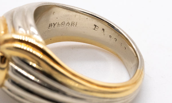*Bvlgari Roma Cocktail ring in two tones of 18 kt gold with a 4.35 cts Ceylon sapphire