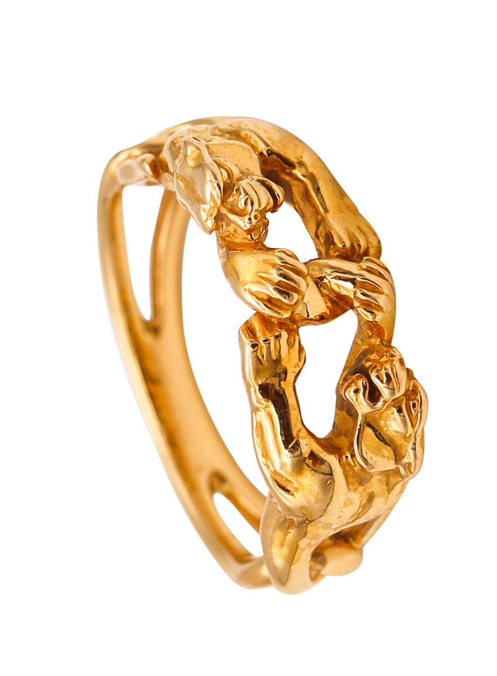 *Carrera & Carrera Double Panthers ring in solid 18 kt Yellow Gold