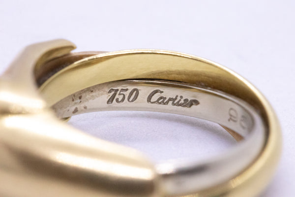 CARTIER PARIS 18 KT JEWELED PANTHERE TRINITY RING