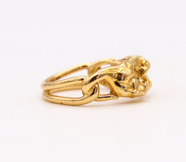 *Carrera & Carrera Double Panthers ring in solid 18 kt Yellow Gold