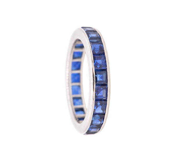 *Cartier 1950 Paris Eternity band ring in platinum with 2.55 Cts in blue sapphires