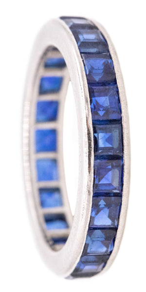 *Cartier 1950 Paris Eternity band ring in platinum with 2.55 Cts in blue sapphires