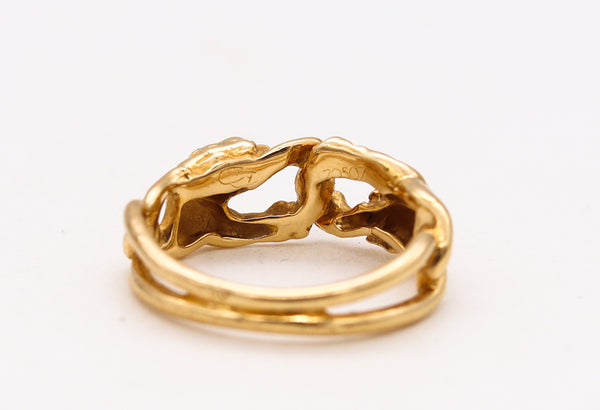 *Carrera & Carrera Double Panthers ring in solid 18 kt Yellow Gold