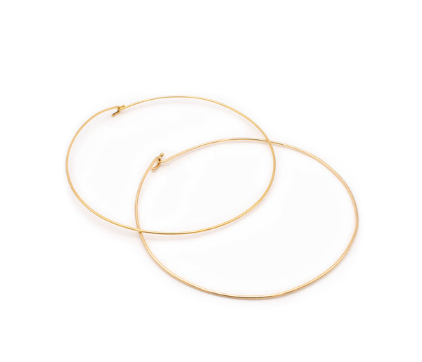 MODERNIST 18 KT YELLOW GOLD CIRCLE WIRE FLEXIBLE NECKLACE