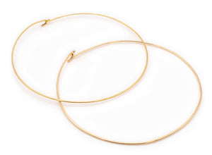 MODERNIST 18 KT YELLOW GOLD CIRCLE WIRE FLEXIBLE NECKLACE