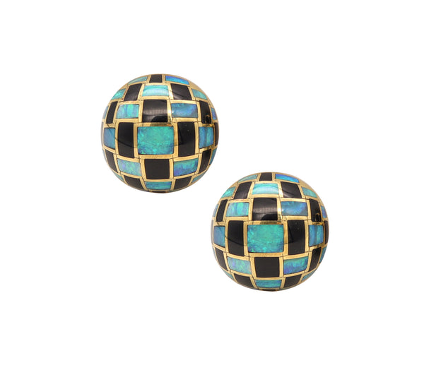 TIFFANY & CO. Angela Cummings Clip-On Earrings In 18Kt Gold Opal And Black Jade