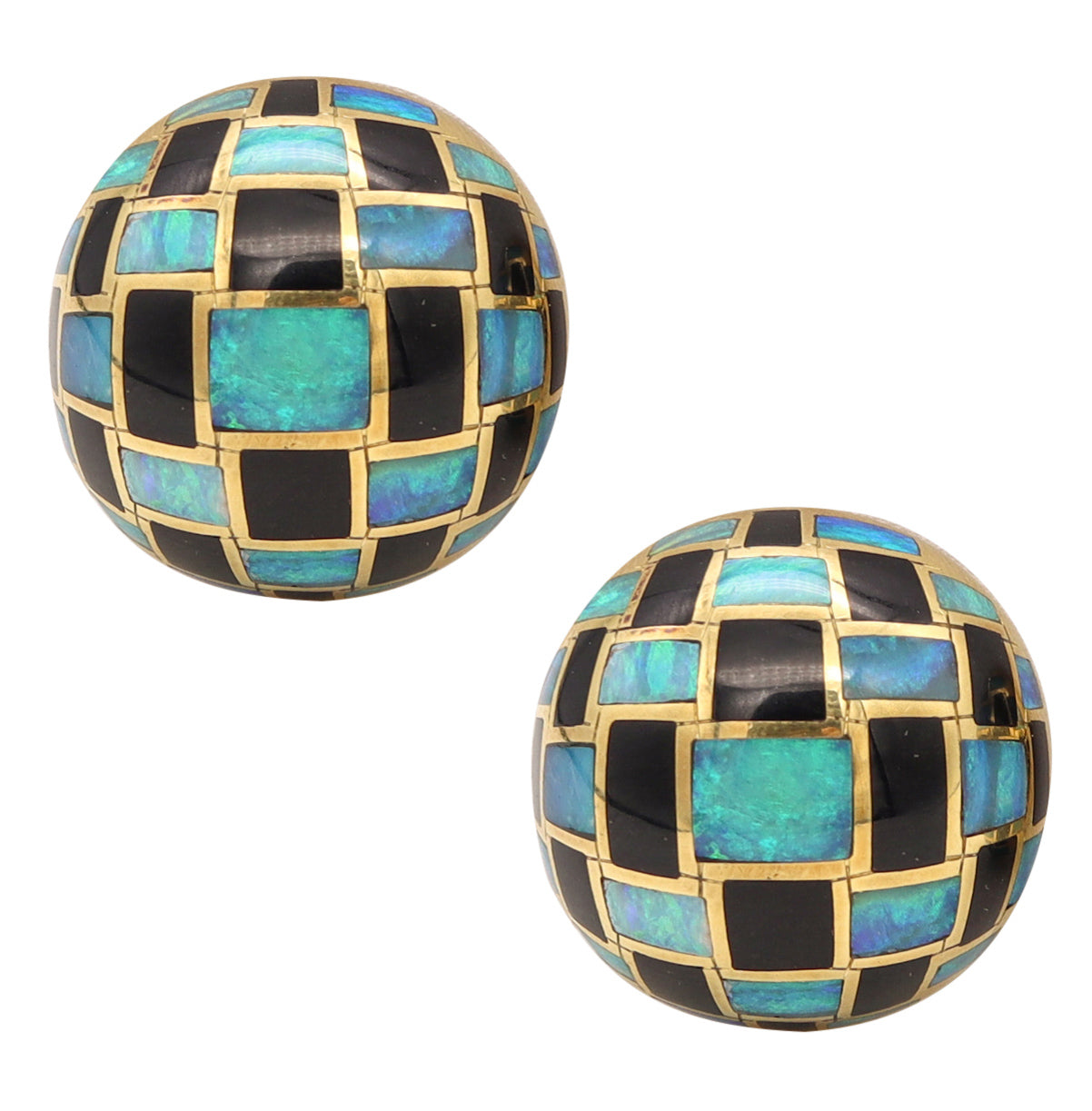 TIFFANY & CO. Angela Cummings Clip-On Earrings In 18Kt Gold Opal And Black Jade