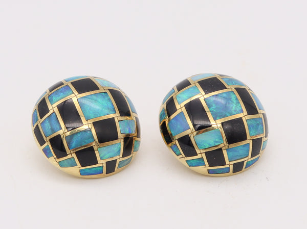 TIFFANY & CO. Angela Cummings Clip-On Earrings In 18Kt Gold Opal And Black Jade