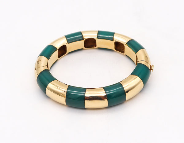 Tiffany And Co 1973 Sonia Younis Bangle Bracelet In 18Kt Yellow Gold With Chrysoprase