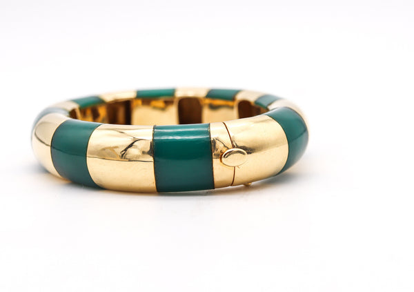 Tiffany And Co 1973 Sonia Younis Bangle Bracelet In 18Kt Yellow Gold With Chrysoprase
