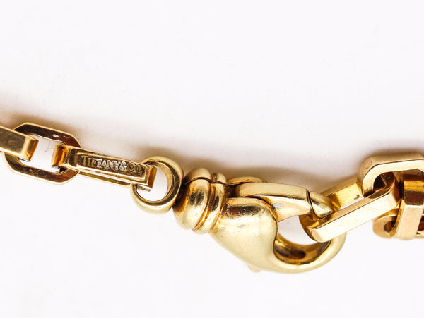 Tiffany And Co. Modernist Fancy Links Bracelet In Solid 18Kt Yellow Gold