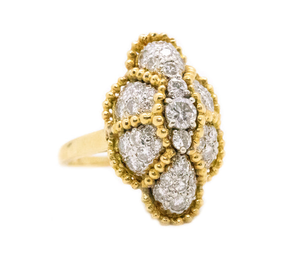 HAMMERMAN BROTHERS 18 KT COCKTAIL RING WITH 2.46 Ctw DIAMONDS