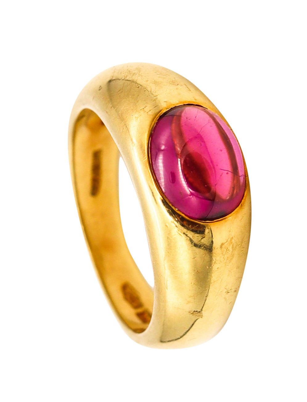 *Tiffany & Co Ring Band in 18 kt Yellow Gold With Oval 2.06 Cts Pink Tourmaline