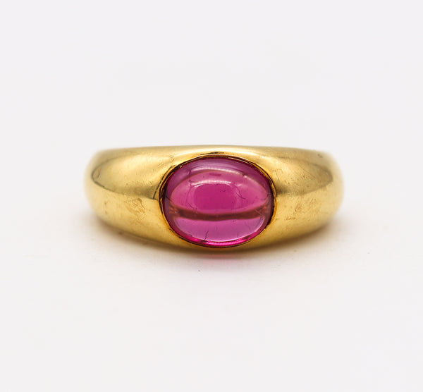 *Tiffany & Co Ring Band in 18 kt Yellow Gold With Oval 2.06 Cts Pink Tourmaline