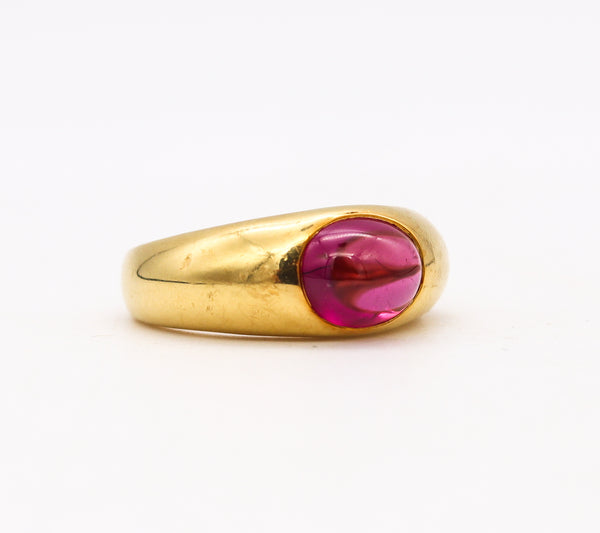 *Tiffany & Co Ring Band in 18 kt Yellow Gold With Oval 2.06 Cts Pink Tourmaline