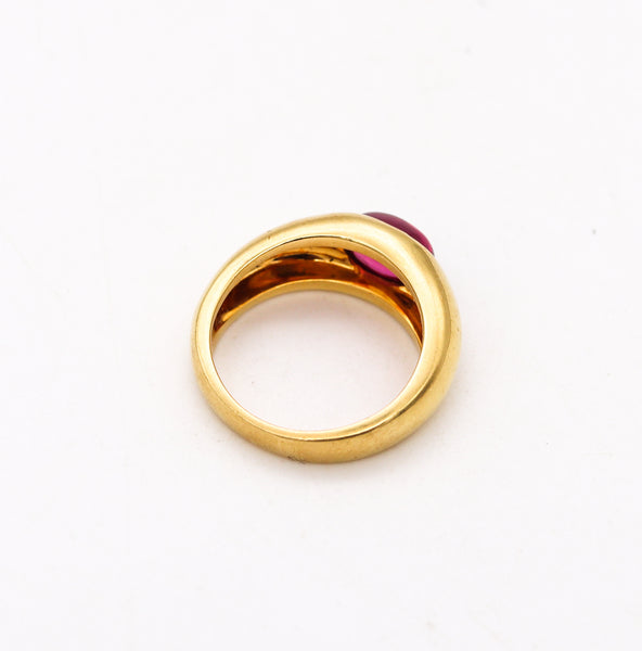 *Tiffany & Co Ring Band in 18 kt Yellow Gold With Oval 2.06 Cts Pink Tourmaline