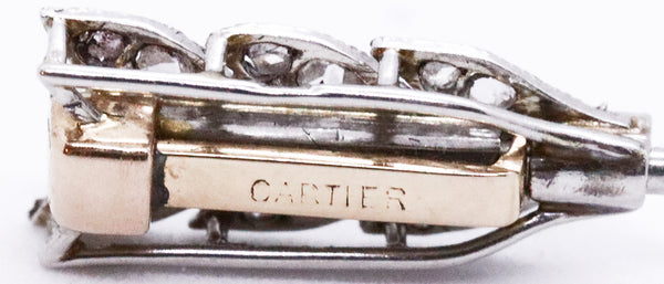 CARTIER PLATINUM 1920 DIAMONDS & ONYX ARROW JABOT PIN