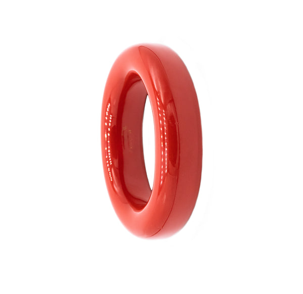 TIFFANY & CO. BY ELSA PERETTI DOUGHTNUT WOOD BANGLE WITH RED LACQUER