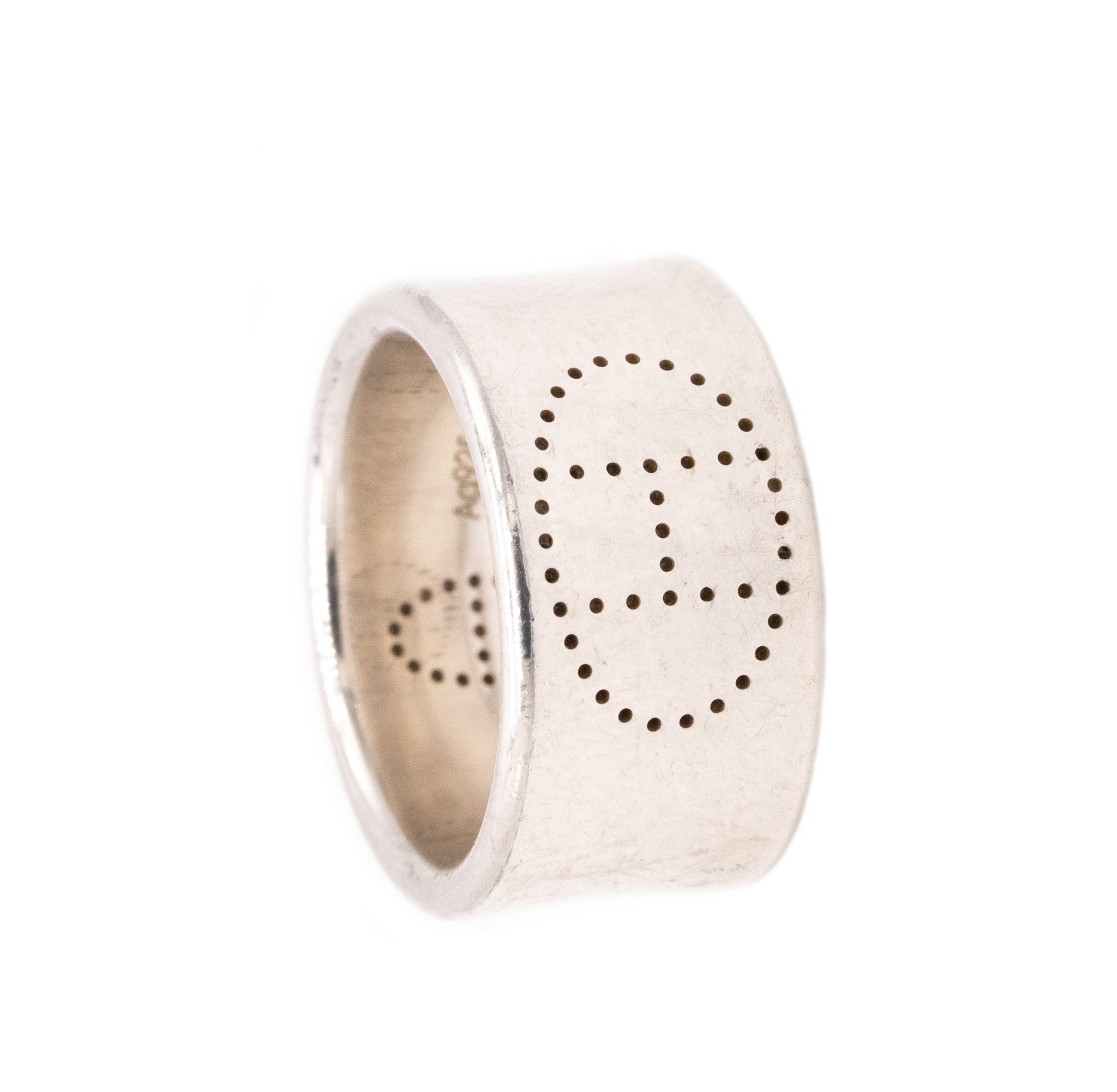 HERMES PARIS ECLIPSE RUBAN RING BAND IN .925 STERLING SILVER