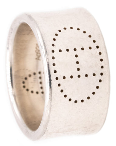 HERMES PARIS ECLIPSE RUBAN RING BAND IN .925 STERLING SILVER