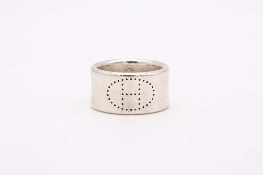 HERMES PARIS ECLIPSE RUBAN RING BAND IN .925 STERLING SILVER